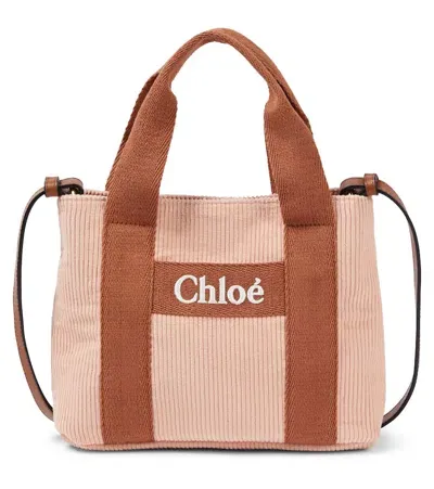 Chloé Kids' Canvas Tote Bag In Pink