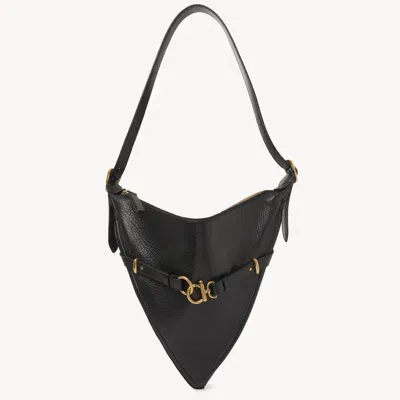 Chloé Sac Porté Épaule Cape Bag En Cuir Grainé Femme Noir Taille Onesize 100% Cuir De Veau In Black