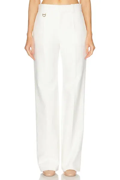 Chloé Cotton Straight Trouser In Coconut Milk