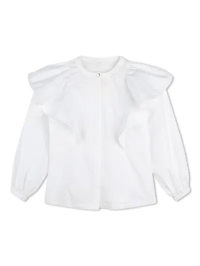 Chloé Kids' Embroidered-design Cotton Blouse In White