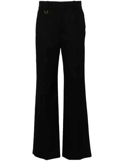 Chloé Engraved-logo Trousers In Black