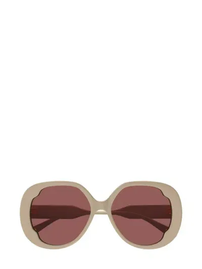 Chloé Eyewear Butterfly Frame Sunglasses In Beige