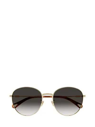 Chloé Eyewear Round Frame Sunglasses In Gold