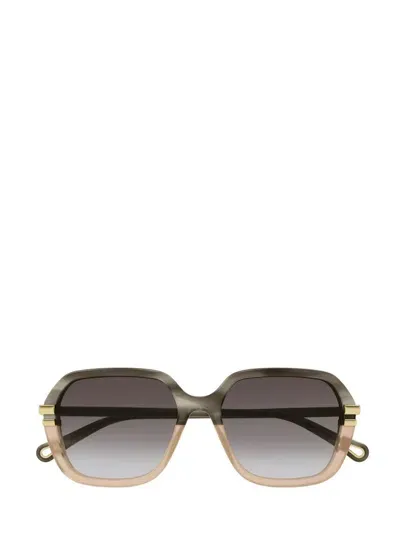 Chloé Eyewear Rectangle Frame Sunglasses In Multi