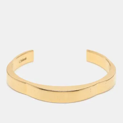 Pre-owned Chloé Gold Tone Open Cuff Bracelet