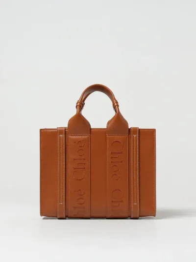 Chloé Small Woody Tote Bag In Brown