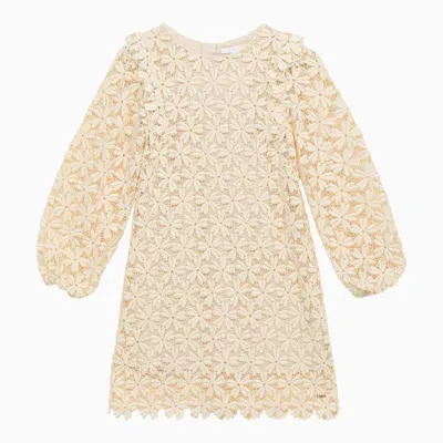 Chloé Kids' Ivory Lace Dress In White