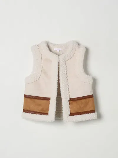 Chloé Kids' Faux Shearling Vest In Braun