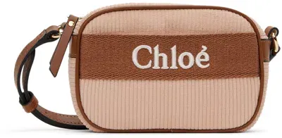 Chloé Kids Pink Embroidered Logo Bag In 454 Pale Pink