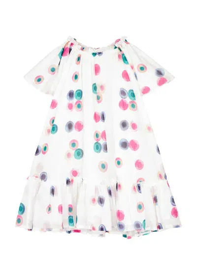 Chloé Kids' Printed Cotton Dress In White