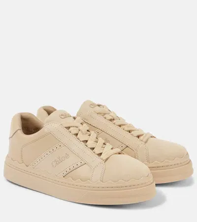 Chloé Lauren Leather Sneakers In Pink