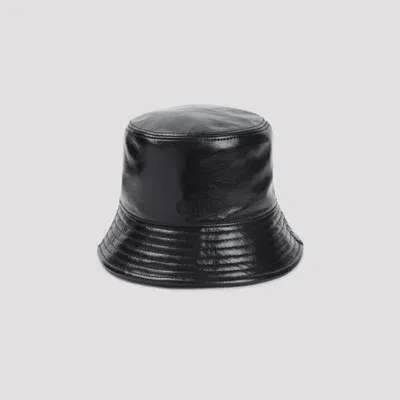 Chloé Leather Bucket Hat In Black