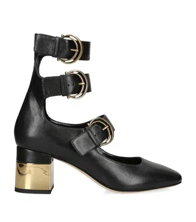 Chloé Leather Buckle-detail Alize Pumps 60 In Black