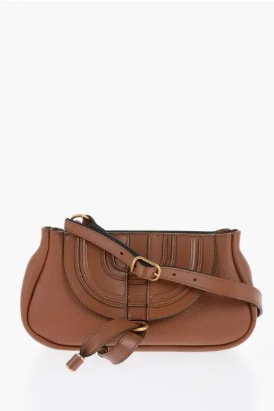 Chloé Leather Clutch With Decorative Stitching