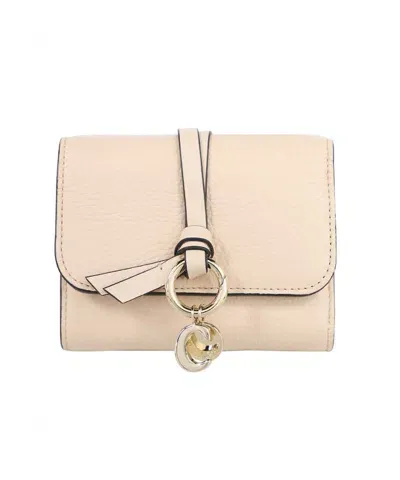 Chloé Leather Wallet In Pale Pink