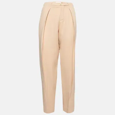 Pre-owned Chloé Light Beige Crepe Trousers M