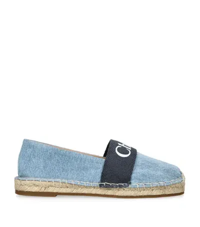 Chloé Kids' Logo Espadrilles In Blue