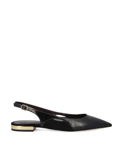 Chloé Leather Saada Slingback Flats In Black