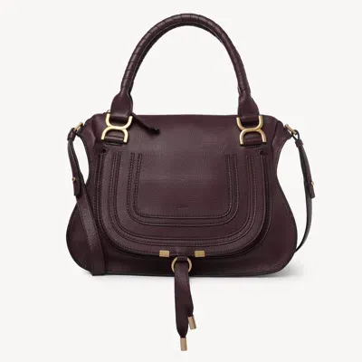 Chloé Sac Marcie En Cuir Grainé Femme Violet Taille Onesize 100% Cuir De Veau In Purple