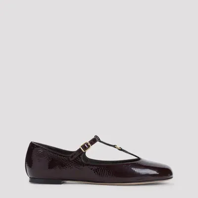 Chloé Dark Purple Round Toe Ballet Flats