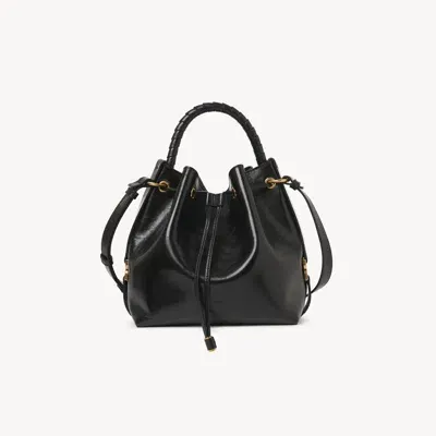 Chloé Sac Seau Marcie En Cuir Brillant Femme Noir Taille Onesize 100% Cuir De Veau In Black