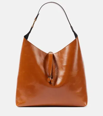 Chloé Marcie Large Leather Shoulder Bag In Brown