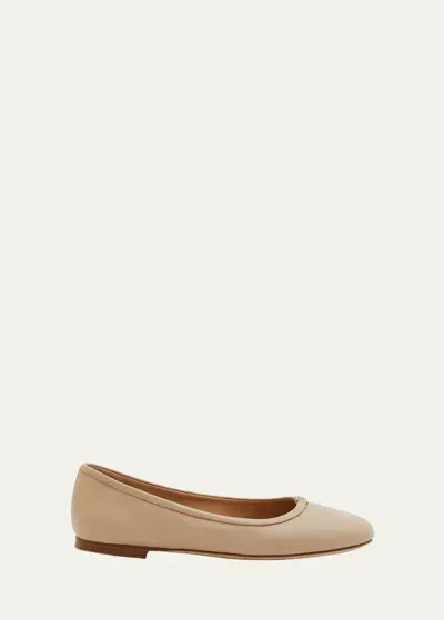 Chloé Marcie Leather Ballerina Flats In Delicate Nude