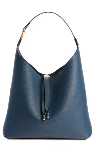 Chloé Marcie Leather Hobo Bag In Blue