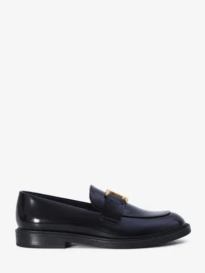 Chloé Black Leather Marcie Loafers