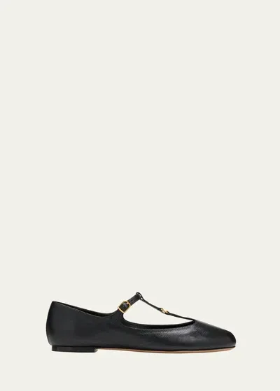 Chloé Marcie Patent Mary Jane Ballerina Flats In Black