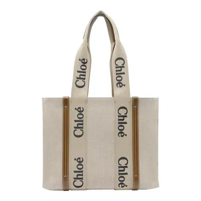 Chloé Medium Woody Tote Bag In Grey