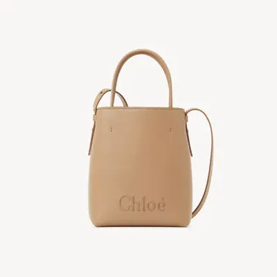 Chloé Sense Micro Tote In Brown