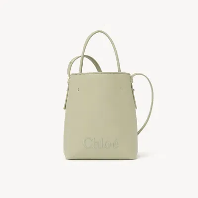 Chloé Sense Micro Tote In Green