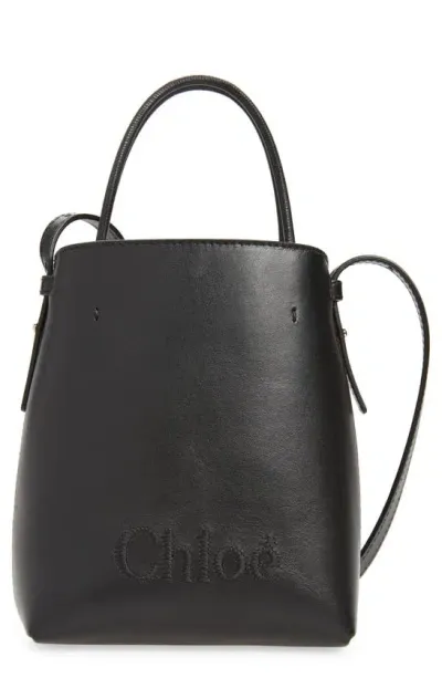 Chloé Micro Sense Crossbody Tote In Black