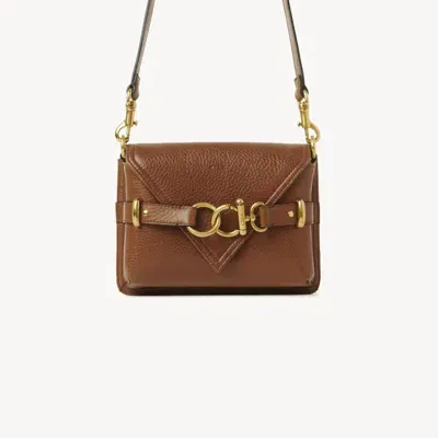 Chloé Mini Sac Bandoulière Cape Bag En Cuir Grainé Femme Brun Taille Onesize 100% Cuir De Veau In Brown