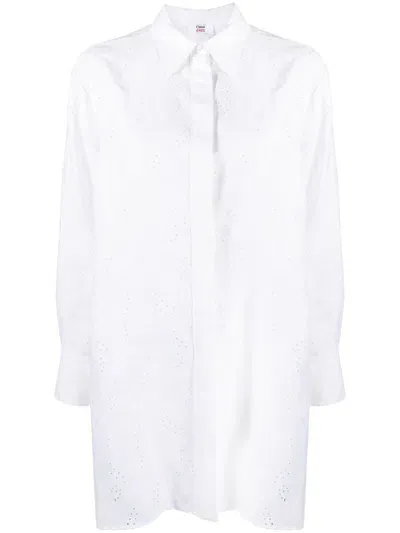 Chloé Mother-of-pearl Linen Shirt Dress In White