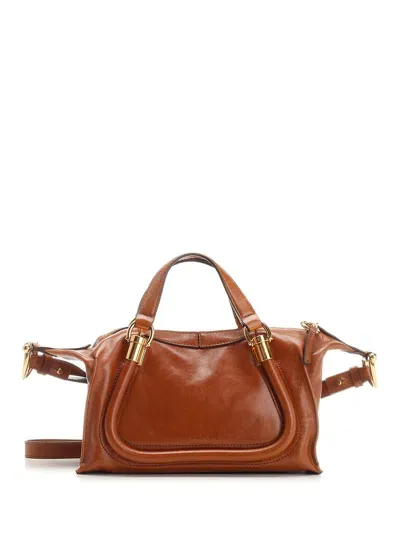 Chloé Chloe Womens Clay Brown Paratay 24 Mini Leather Shoulder Bag