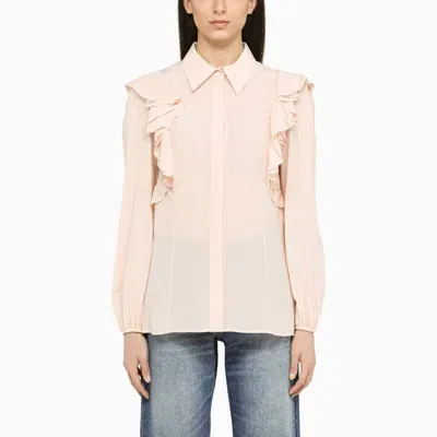 Chloé Chloe Powder Blouse With Ruffles Women In Pink