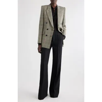 Chloé Prince Of Wales Wool Double-breasted Blazer In Multicolor 1