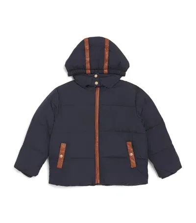 Chloé Kids' Puffer Coat In Navy