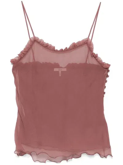 Chloé Ruffled Camisole In Pink