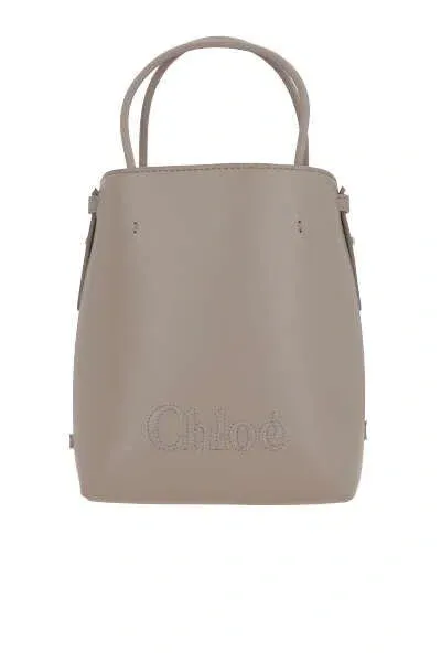 Chloé Sense Micro Tote Bag In Grey