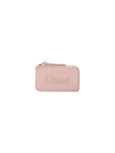 Chloé Sense Small Coin Wallet In Pink