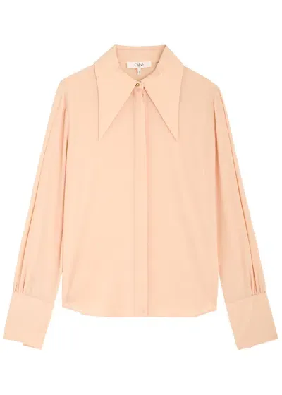 Chloé Chloe Silk Crepe De Chine Shirt In Pink Light