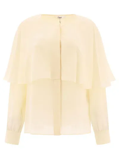 Chloé Silk Georgette Blouse In White