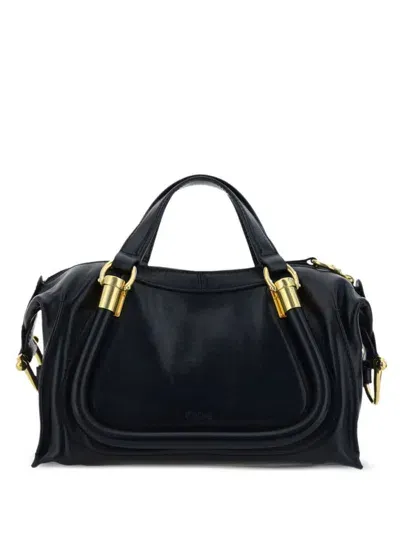 Chloé Small Paraty 24 Tote Bag In Black