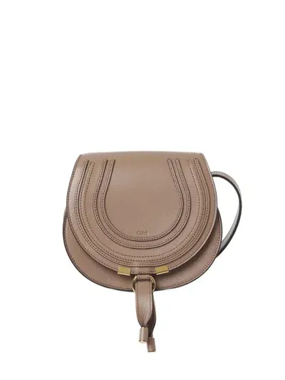 Chloé Small Saddle Marcie In Pink & Purple