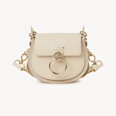 Chloé Petit Sac Tess En Cuir Lisse Et Cuir Velours Femme Beige Taille Onesize 100% Cuir De Veau