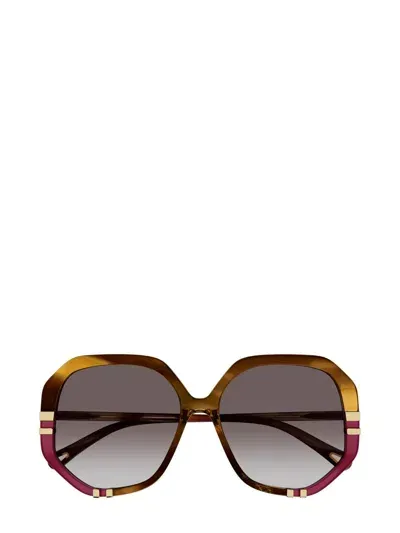 Chloé Eyewear Geometric In Brown