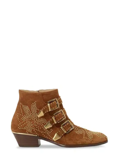 Chloé Susan 40mm Buckled Boots In Brown